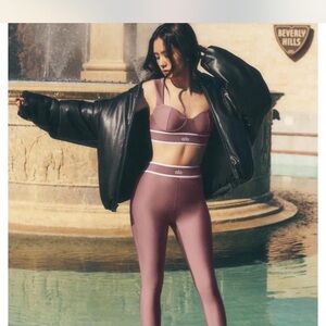 ALO Yoga Dusty Rose Bra and Leggings Set